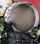 Witchcraft Mystical Black Cat By Crescent Crater Moon Desktop Or Wall Mirror
