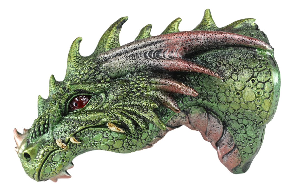 Ebros Medieval Castle Dungeon Chained Green Pagoda Dragon Wall Plaque W/ LED Eyes
