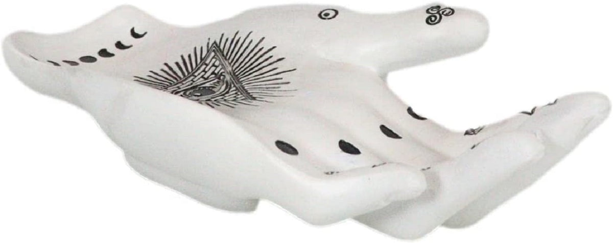 Psychic Fortune Teller Chirology Palmistry Hand Eye Of Providence Tray Figurine