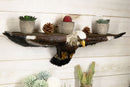 Majestic Bald Eagle Flying with Wide Open Wings Wall Hanging Floating Shelf 22"L