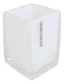 Stain White Austrian Crystals 6 Piece Chic Bathroom Vanity Accessories Gift Set