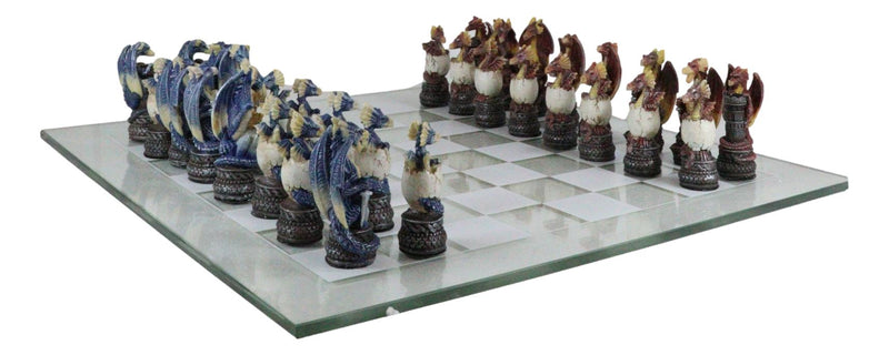 Might Magic Dungeons And Dragons Fantasy Colored Chess Pieces With Glass Board