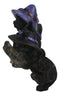 Halloween 5 Black Kitten Cats With Witch Hat Riding Magical Broomstick Figurine