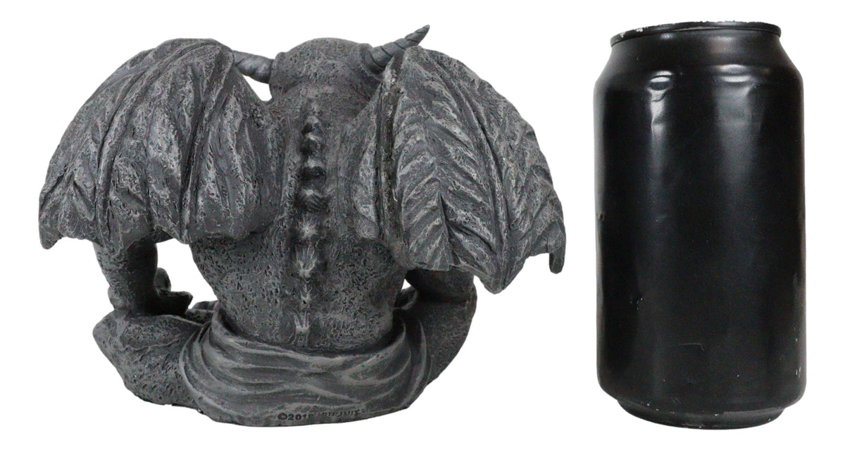 Ebros Horned Gargoyle The Dreamer Figurine Sitting Statue 6.5 Inch Long Thinker - Ebros Gift