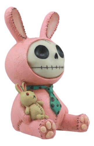 Furrybones Pink Bunny Voodoo Skeleton Money Bank Statue 6"H Furry Bones Bun Bun