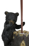 Ebros Rustic Cabin Lodge Decor Whimsical Black Bear Forest Stinky Potion Toilet Brush and Tree Stump Base Holder Bathroom Gift 2 Piece Set