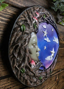 Wicca Tree Woman Greenman Ent Crescent Moon Starry Night Decorative Wall Plaque