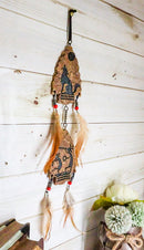 Ebros Native American Two Arrows Moon Alpha Wolf Dreamcatcher Wall Hanging Decor