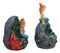Ebros Nautical Blue Tail Mermaids With LED Light Geode Crystal Cave Figurines Set Of 2