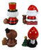 Ebros Christmas FurryBones Characters Skeleton Limited Edition Figurines Set Of 4