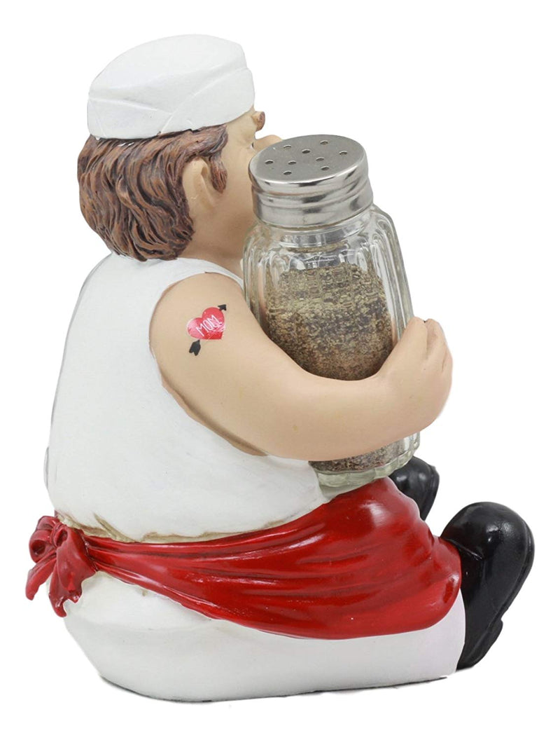 Ebros Bayou Cajun Spice Redneck Chef Salt And Pepper Shakers Holder Figurine 6 1/8"Tall Greasy Cracker Chef Southern Cuisine Decorative Statue Kitchen Home Dining Centerpiece