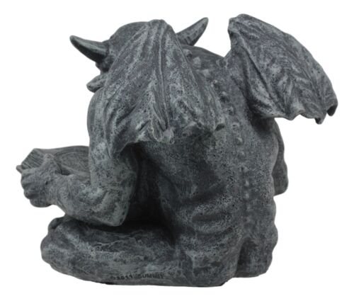 Notre Dame Horned Gargoyle With Spell Book Statue Demonic Bibliography Watchmen