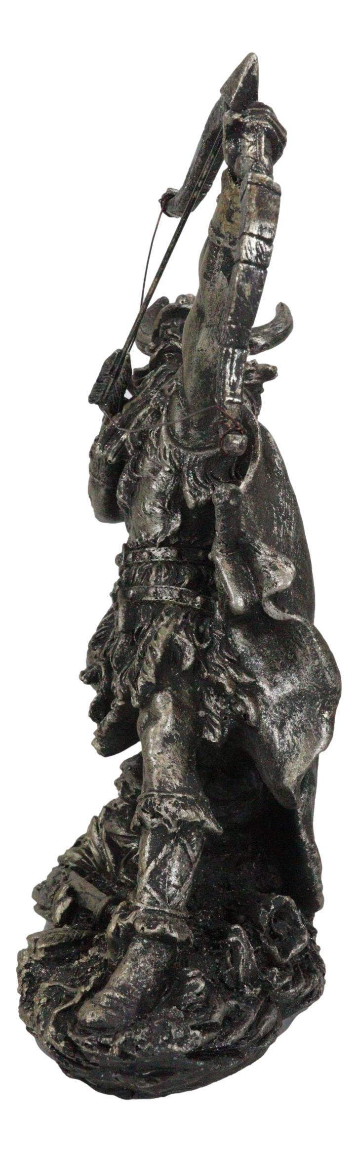 Viking Berserker Warrior With Bull Horn Helmet Shooting Arrow With Bow Figurine