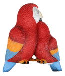 Ebros Tropical Rainforest Red Scarlet Macaw Parrots Cuddling Shelf Sitter Figurine
