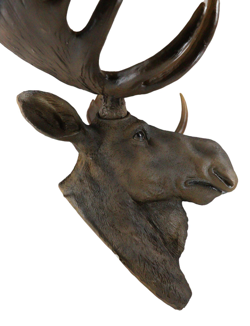 Western Rustic Wildlife Baron Bull Moose Elk Deer Taxidermy Wall Decor Plaque