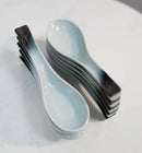 Pack Of 10 Artistic Designer Blue Black Ombre Ceramic Ladle Hook Soup Spoons