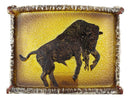 Western Charging Buffalo Bison Bull Faux Birchwood Wall Plug In Night Lights