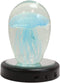 Ebros Art Glass Glow in The Dark Translucent Jellyfish & LED Base (Light Blue)