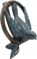 Ebros 6.25" Tall Aluminum Dove Perching on Celtic Claddagh Ring Door Knocker