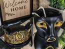 Egyptian Bastet Cat With Uraeus Cobras And Scarab Beetle Crown Decorative Box