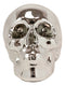 Electroplated Shiny Chrome Cranium Skull Head Money Bank Resin Figurine 7.5"L