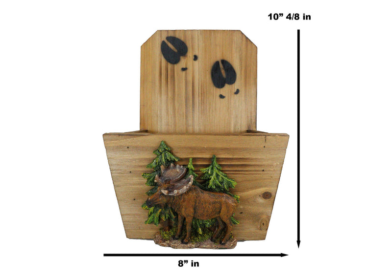 Ebros Western Moose By Pine Trees Forest And Trail Wall Planter Or Mail Holder