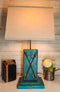 Ebros 26"H Rustic Blue Distressed Wood 2 Crossed Friendship Arrows Table Lamp