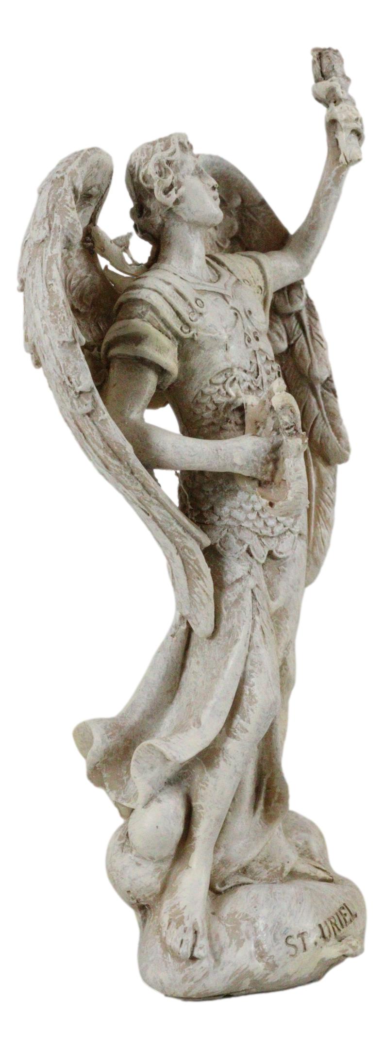 Ebros Archangel Saint Uriel Statue 5"H Light And Fire Of God Patron of Confirmation