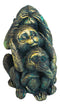 Whimsical Faded Bronze Color See Hear Speak No Evil Rainforest Monkeys Figurine