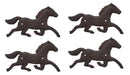 Ebros Cast Iron Rustic Western Country Running Wild Horse Wall Hanging Accent Decor 9" Wide Steed Stallion Horses Farmhouse Decorative Plaque for Cowboys Cowgirls (4)