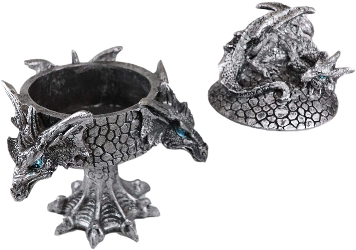 Ebros Dragon Trilogy Guarding Sleeping Wyrmling Decorative Jewelry Box Figurine