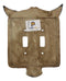 Set of 2 Rustic Western Bull Bison Cow Skull Double Toggle Switch Wall Plates