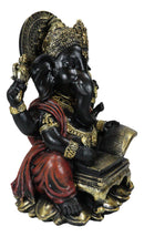 Hindu Lord Deity Ganesha Writing The Mahabharata On Ancient Scrolls Figurine