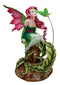 Ebros Gift Amy Brown Magenta Forest Fairy With Flirting Hummingbird Figurine 6"H