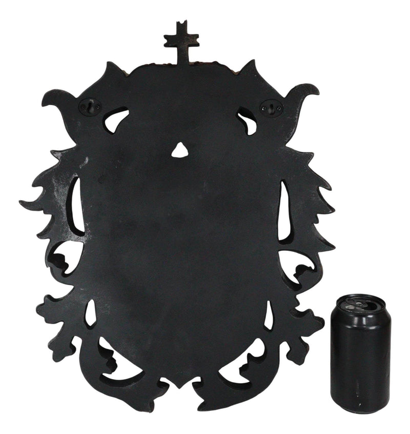 Ebros Large Medieval Heraldic Royal Lion Coat of Arms King Crown Shield Plaque