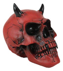 Inferno Horned Bloody Crimson Demon Hell Fire Vampire Pit Lord Skull Figurine