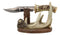Western Rustic 8 Point Buck Stag Deer Antlers Display With Bear Sculpted Dagger