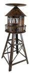 Ebros Vintage Old Fashioned Rustic Metal Water Tank Tower Pillar Candle Holder Stand