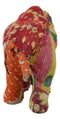 Safari Rhinoceros Hand Crafted Paper Mache In Colorful Sari Fabric Figurine
