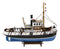 Ebros 17.25"L Blue Wooden Tugboat Boat Model Statue with Wood Base Stand Figure - Ebros Gift