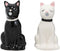 Ebros Gift Ceramic Black And White Kitty Cats Couple Salt And Pepper Shakers Spicy Love Magnetic Kissing Feline Kittens Figurine Set 3.75"Tall