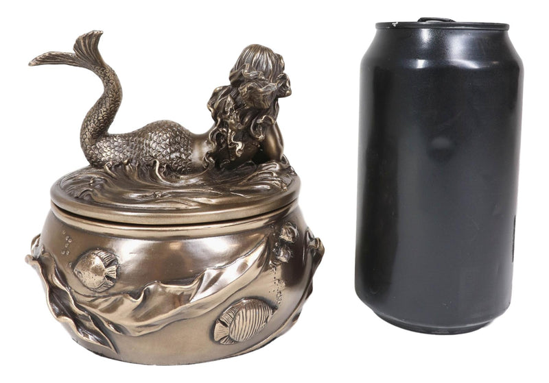 Ebros Fantasy Mermaid Resting With Under The Sea Fishes Decorative Jewelry Box