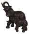 Safari Trunk Up Elephant Father and Calf Family Figurine In Faux Wood Finish