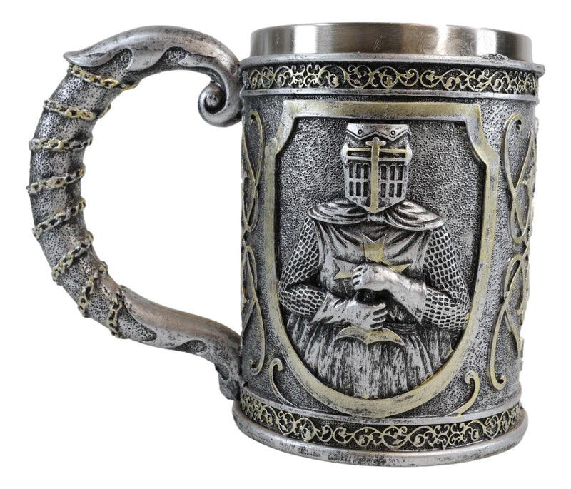 Ebros Medieval Crusader Knight Of The Cross Mug Armor Suit Large Tankard Mug