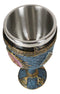 Ebros Masonic Square and Compasses Wine Goblet 7" Height Stainless Steel Liner