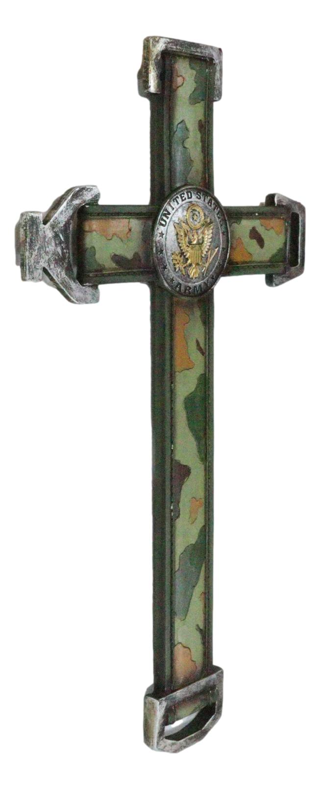 Western United States Army Military Eagle Medallion in Camo Green Wall Cross