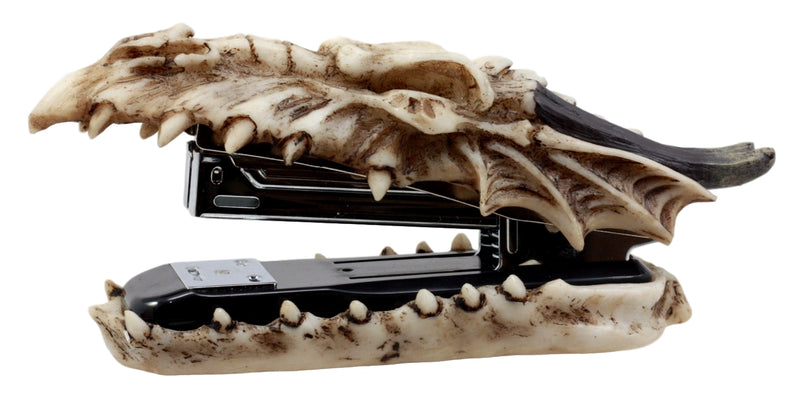 Ebros Skeleton Bone Dragon Head Stapler 6.75"L Office Desktop Accessory Decor