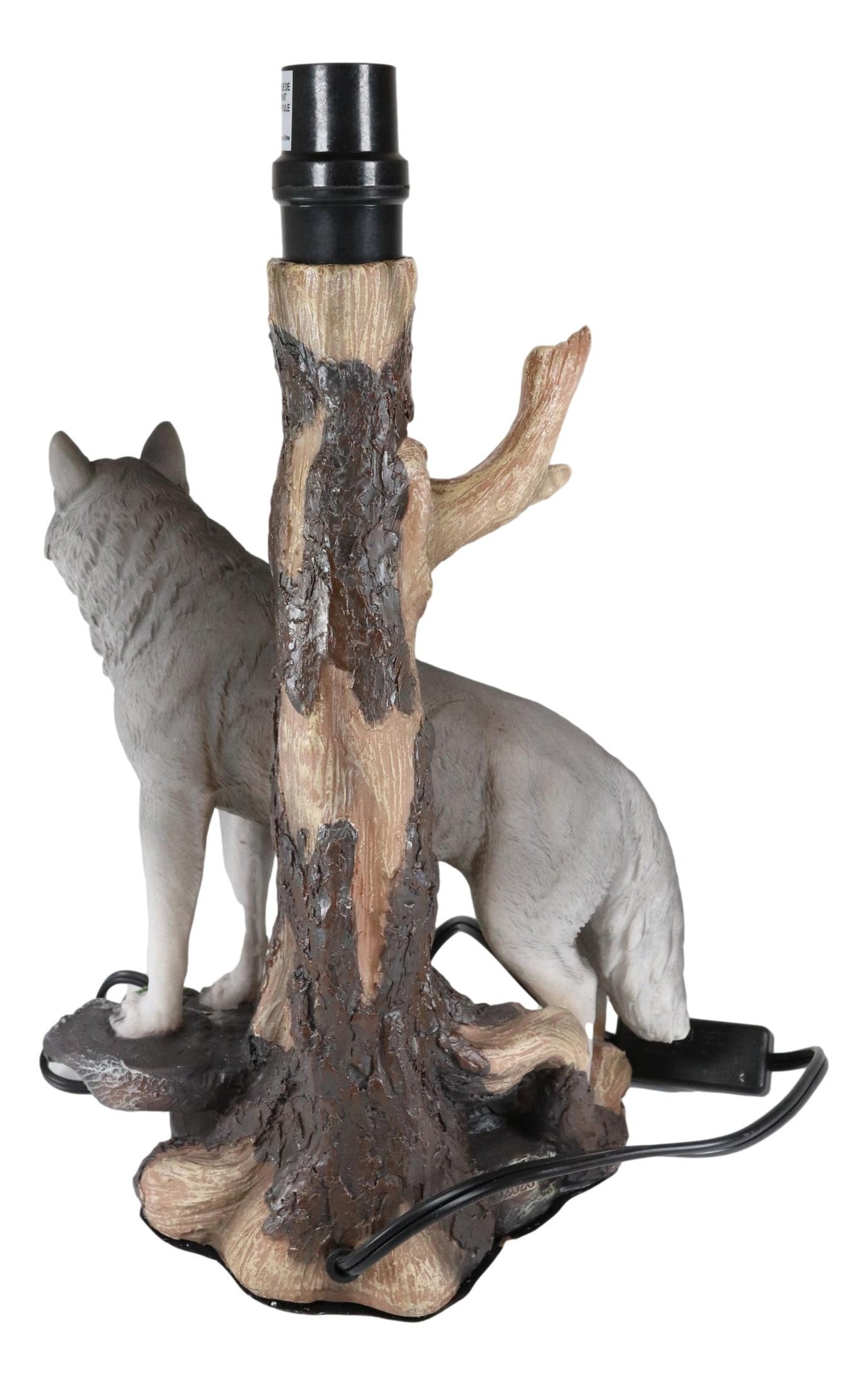 Ebros Denizen Of Twilight Lone Gray Wolf Table Lamp With Shade Decor Statue Set
