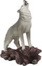 Large Cries Of The Night Howling Alpha Gray Wolf Statue 12"H Spirit Wolves Decor