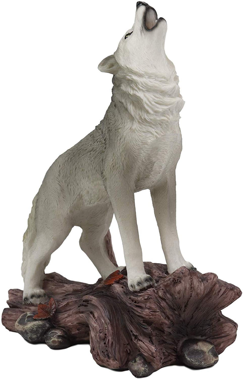 Large Cries Of The Night Howling Alpha Gray Wolf Statue 12"H Spirit Wolves Decor